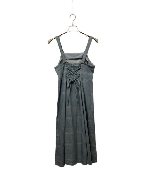 BLUE LABEL CRESTBRIDGE（ブルーレーベルクレストブリッジ）BLUE LABEL CRESTBRIDGE (ブルーレーベルクレストブリッジ) クレストブリッジチェックジャカードジャンパードレス ブルー サイズ:38の古着・服飾アイテム