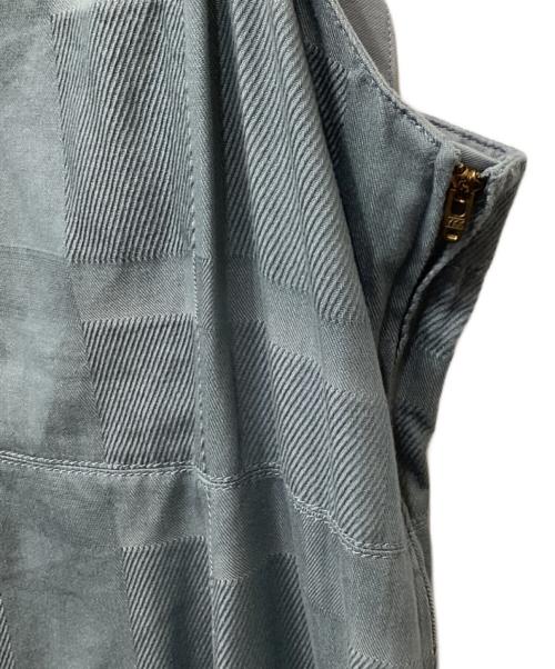 BLUE LABEL CRESTBRIDGE（ブルーレーベルクレストブリッジ）BLUE LABEL CRESTBRIDGE (ブルーレーベルクレストブリッジ) クレストブリッジチェックジャカードジャンパードレス ブルー サイズ:38の古着・服飾アイテム