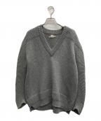 HERMESエルメス）の古着「カシミヤVネックニット」｜グレー