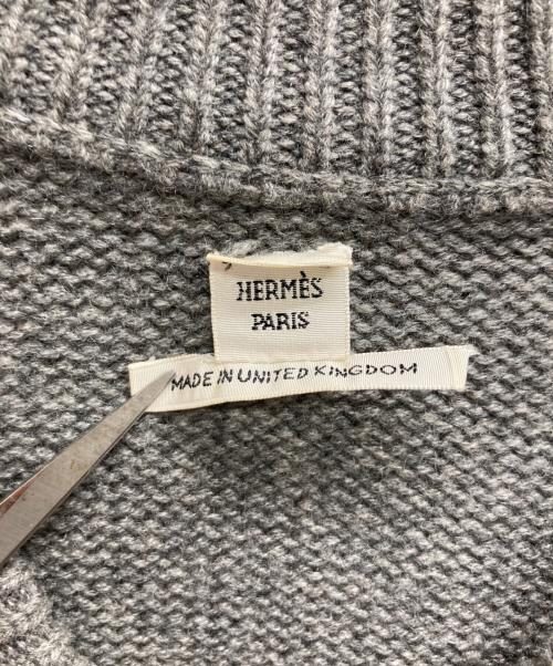 HERMES（エルメス）HERMES (エルメス) カシミヤVネックニット グレー サイズ:36の古着・服飾アイテム