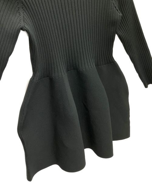 Mila Owen（ミラオーウェン）Mila Owen (ミラオーウェン) 構築シルエットペプラムニットチュニック ブラック サイズ:SIZE0の古着・服飾アイテム