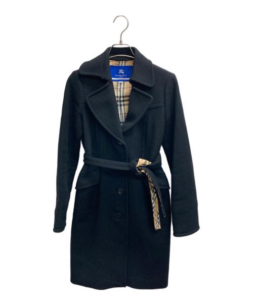 BURBERRY BLUE LABEL（バーバリーロンドンブルーレーベル）BURBERRY BLUE LABEL (バーバリーロンドンブルーレーベル) ウールコート ブラック サイズ:38の古着・服飾アイテム