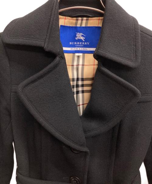 BURBERRY BLUE LABEL（バーバリーロンドンブルーレーベル）BURBERRY BLUE LABEL (バーバリーロンドンブルーレーベル) ウールコート ブラック サイズ:38の古着・服飾アイテム