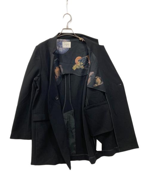 Ameri（アメリ）AMERI (アメリ) NOTCH PRINT LINING JACKET ブラック サイズ:Mの古着・服飾アイテム