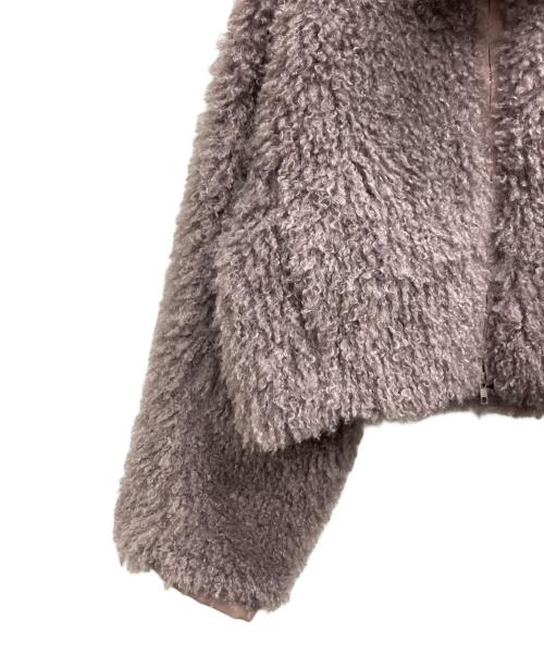 THINGS THAT MATTER（シングスザットマター）THINGS THAT MATTER (シングスザットマター) CRIMPED FUR CROPPED BLOUSON ピンク サイズ:Fの古着・服飾アイテム