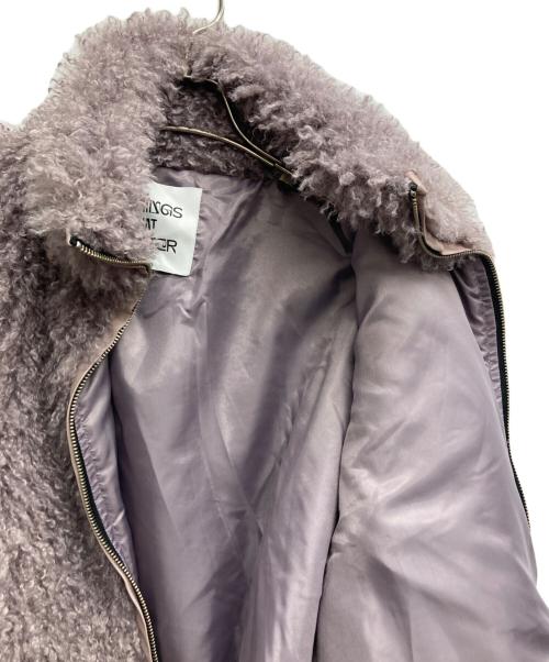 THINGS THAT MATTER（シングスザットマター）THINGS THAT MATTER (シングスザットマター) CRIMPED FUR CROPPED BLOUSON ピンク サイズ:Fの古着・服飾アイテム