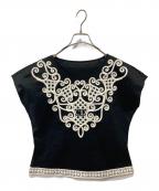 Christian Diorクリスチャン ディオール）の古着「コードレース刺繍カットソー」｜ネイビー