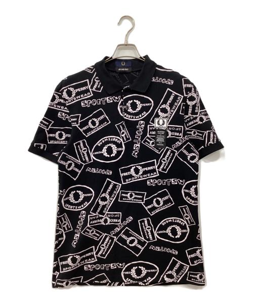 FRED PERRY（フレッドペリー）FRED PERRY (フレッドペリー) ART COMES FIRST (アートカムズファースト) PRINTED POLO SHIRT ブラック サイズ:Lの古着・服飾アイテム