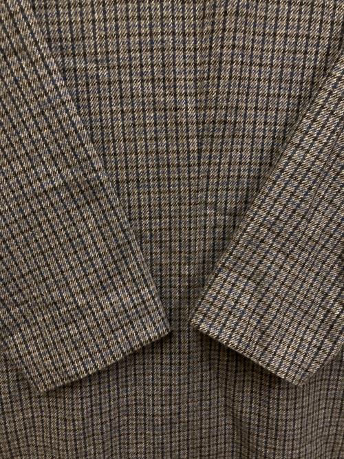 mizuiro-ind（ミズイロインド）mizuiro-ind (ミズイロインド) チェックウールブレンドステンカラーコート ブラウン サイズ:SIZE Freeの古着・服飾アイテム