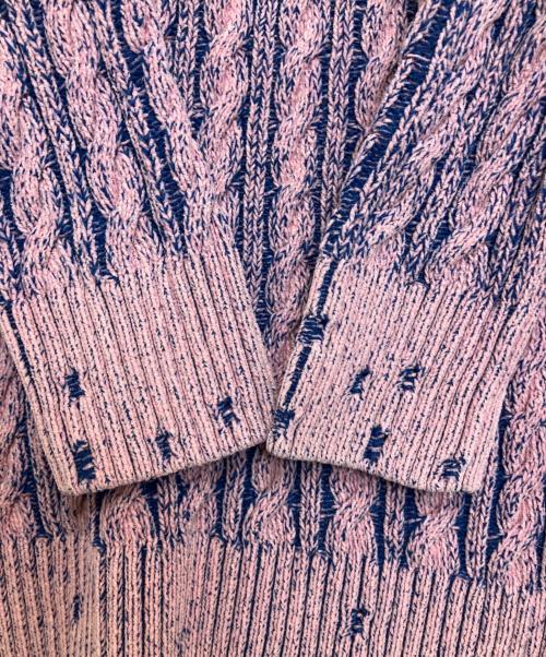 DIESEL（ディーゼル）DIESEL (ディーゼル) Vネックニットワンピース ピンク サイズ:Mの古着・服飾アイテム