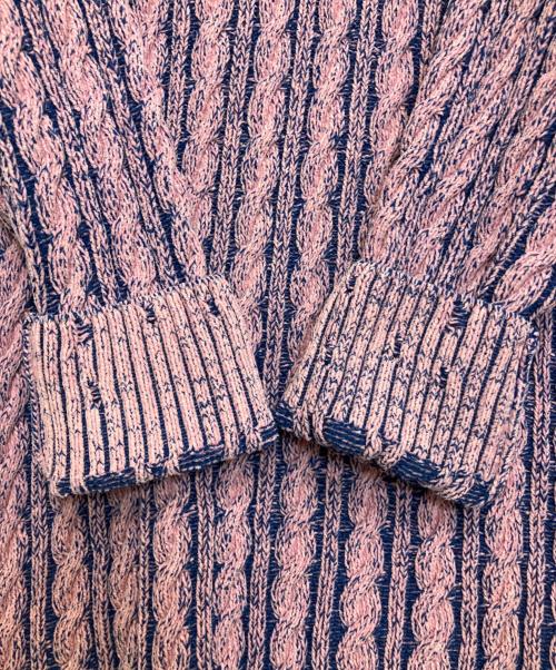 DIESEL（ディーゼル）DIESEL (ディーゼル) Vネックニットワンピース ピンク サイズ:Mの古着・服飾アイテム