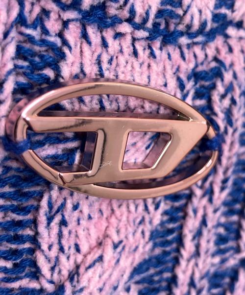 DIESEL（ディーゼル）DIESEL (ディーゼル) Vネックニットワンピース ピンク サイズ:Mの古着・服飾アイテム