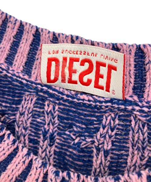 DIESEL（ディーゼル）DIESEL (ディーゼル) Vネックニットワンピース ピンク サイズ:Mの古着・服飾アイテム