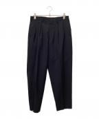 HEUGNユーゲン）の古着「GEORGE ウールソリッド2Pテーパードパンツ」｜ネイビー
