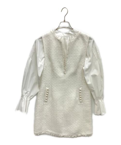 Apuweiser-riche（アプワイザーリッシェ）Apuweiser-riche (アプワイザーリッシェ) 前後2WAYブラウス×ミニジャンスカセット ホワイト サイズ:SIZE 1の古着・服飾アイテム