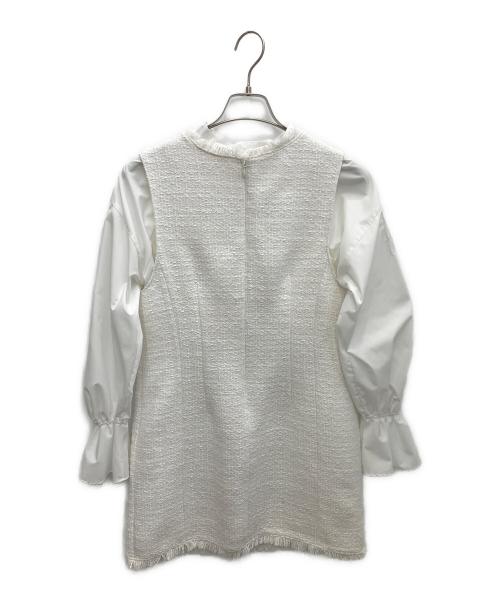 Apuweiser-riche（アプワイザーリッシェ）Apuweiser-riche (アプワイザーリッシェ) 前後2WAYブラウス×ミニジャンスカセット ホワイト サイズ:SIZE 1の古着・服飾アイテム