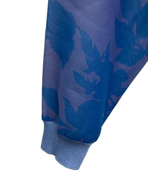 SOULEIADO（ソレイアード）SOULEIADO (ソレイアード) ポリエステルプリント クルーネックカーディガン ブルー サイズ:Sの古着・服飾アイテム