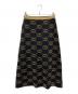 GUCCI (グッチ) インターロッキング GG ニット スカート ブラック×ゴールド サイズ:S：50000円