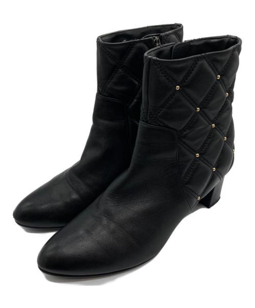 DIANA（ダイアナ）DIANA (ダイアナ) キルティングショートブーツ ブラック サイズ:24の古着・服飾アイテム