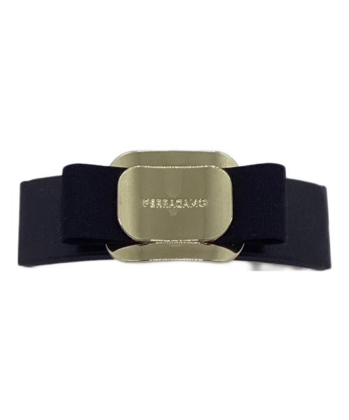 Ferragamo（フェラガモ）Ferragamo (フェラガモ) ヴァラレザーバレッタ ブラックの古着・服飾アイテム