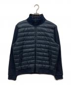 HERNOヘルノ）の古着「OBLIQUE COTTON SWEATER & NYLON ULTRALIGHT BOMBER」｜ネイビー