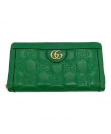 GUCCI（グッチ）の古着「ジップアラウンドウォレット/GGマトラッセ」｜グリーン