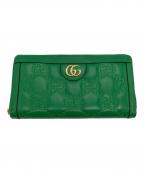 GUCCIグッチ）の古着「GGマトラッセ ジップアラウンドウォレット」｜グリーン