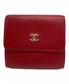 CHANELシャネル）の古着「2つ折り財布」｜レッド