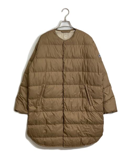 ORCIVAL（オーシバル）ORCIVAL (オーシバル) Polyester Taffeta Round Neck Long Coat ノーカラーダウンコート ブラウン サイズ:2の古着・服飾アイテム