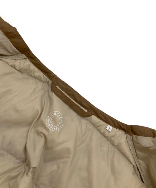 ORCIVAL（オーシバル）ORCIVAL (オーシバル) Polyester Taffeta Round Neck Long Coat ノーカラーダウンコート ブラウン サイズ:2の古着・服飾アイテム