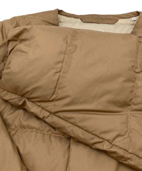 ORCIVAL（オーシバル）ORCIVAL (オーシバル) Polyester Taffeta Round Neck Long Coat ノーカラーダウンコート ブラウン サイズ:2の古着・服飾アイテム