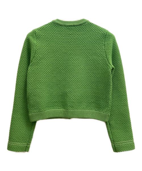 anuans（アニュアンス）anuans (アニュアンス) ノーカラーニットジャケット グリーン サイズ:Ｓの古着・服飾アイテム