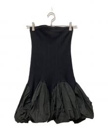 SORIN（ソリン）の古着「Rib Deformed Hem Bare Dress」｜ブラック