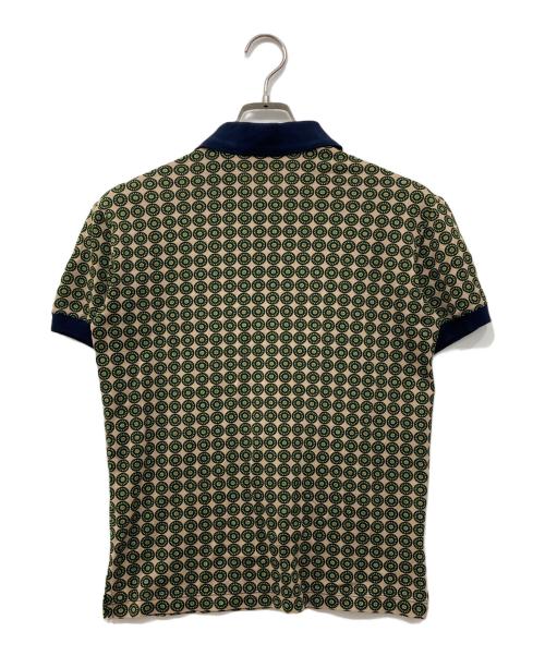 PRADA（プラダ）PRADA (プラダ) ポロシャツ ベージュ×ネイビー サイズ:Sの古着・服飾アイテム