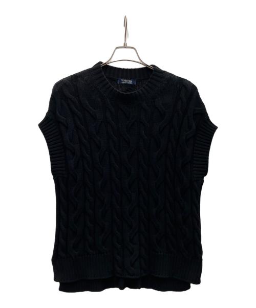 'S Max Mara（エスマックスマーラ）'S Max Mara (エスマックスマーラ) コットンケーブルベスト ブラック サイズ:Mの古着・服飾アイテム