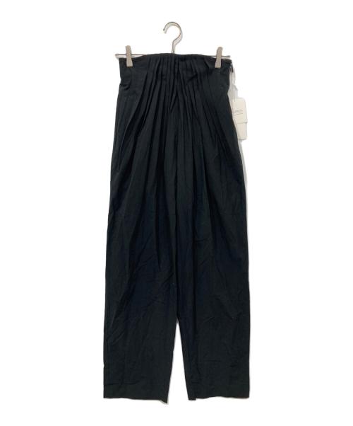 Mame Kurogouchi（マメクロゴウチ）Mame Kurogouchi (マメクロゴウチ) Dry Touch Cotton High Waisted Trousers/ドライタッチコットンハイウエストトラウザーズ ブラック サイズ:1の古着・服飾アイテム