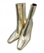 la belle etudeラベルエチュード）の古着「メタリックショートブーツ」｜ゴールド