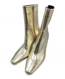 la belle etude（ラベルエチュード）の古着「メタリックショートブーツ」｜ゴールド