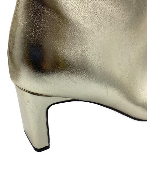 la belle etude（ラベルエチュード）la belle Etude (ラベルエチュード) メタリックショートブーツ ゴールド サイズ:Lの古着・服飾アイテム