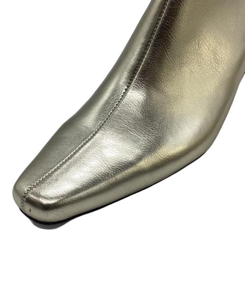 la belle etude（ラベルエチュード）la belle Etude (ラベルエチュード) メタリックショートブーツ ゴールド サイズ:Lの古着・服飾アイテム