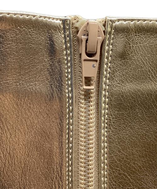 la belle etude（ラベルエチュード）la belle Etude (ラベルエチュード) メタリックショートブーツ ゴールド サイズ:Lの古着・服飾アイテム