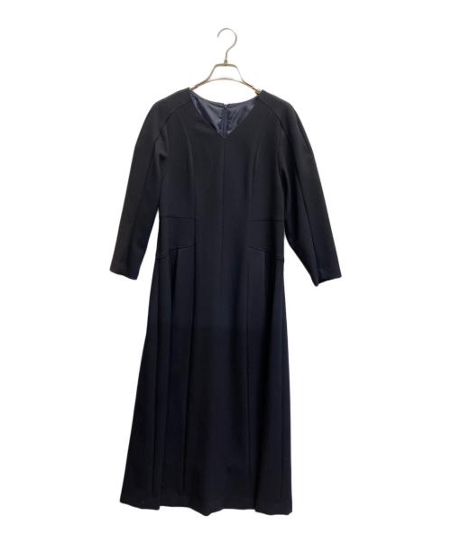 allureville（アルアバイル）allureville (アルアバイル) ダブルアムンゼンVネックタックワンピース ネイビー サイズ:1の古着・服飾アイテム