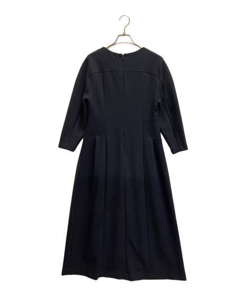 allureville（アルアバイル）allureville (アルアバイル) ダブルアムンゼンVネックタックワンピース ネイビー サイズ:1の古着・服飾アイテム