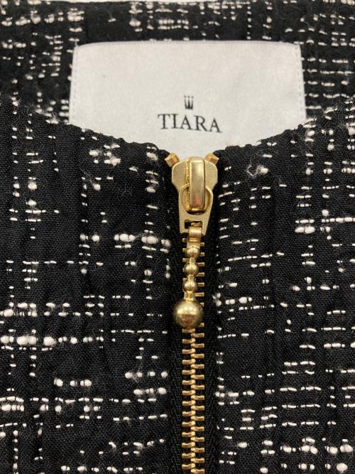 TIARA（ティアラ）TIARA (ティアラ) ベルスリーブジャガードジャケット ブラック サイズ:記載なしの古着・服飾アイテム