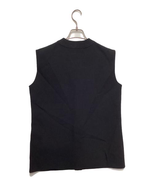 BLAMINK（ブラミンク）BLAMINK (ブラミンク) Vネックノースリーブブラウス ブラック サイズ:38の古着・服飾アイテム