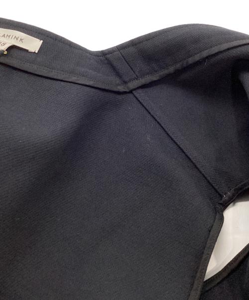 BLAMINK（ブラミンク）BLAMINK (ブラミンク) Vネックノースリーブブラウス ブラック サイズ:38の古着・服飾アイテム