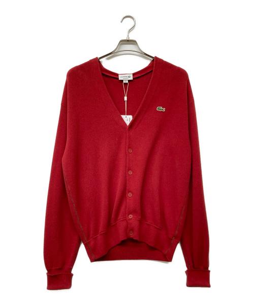 LACOSTE（ラコステ）LACOSTE (ラコステ) オーガニックコットンVネックカーディガン レッド サイズ:3の古着・服飾アイテム