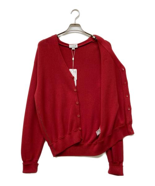 LACOSTE（ラコステ）LACOSTE (ラコステ) オーガニックコットンVネックカーディガン レッド サイズ:3の古着・服飾アイテム