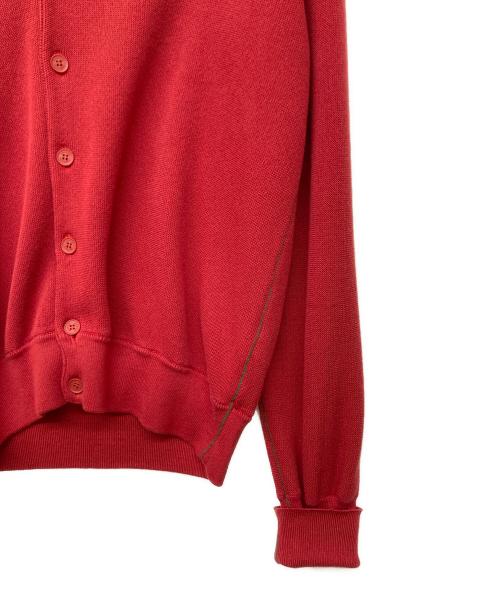 LACOSTE（ラコステ）LACOSTE (ラコステ) オーガニックコットンVネックカーディガン レッド サイズ:3の古着・服飾アイテム