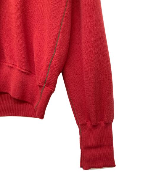 LACOSTE（ラコステ）LACOSTE (ラコステ) オーガニックコットンVネックカーディガン レッド サイズ:3の古着・服飾アイテム